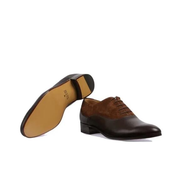 Gucci Men Lace up oxford dress shoe in cocoa brown Suede Size 8.5 - Picture 6 of 9